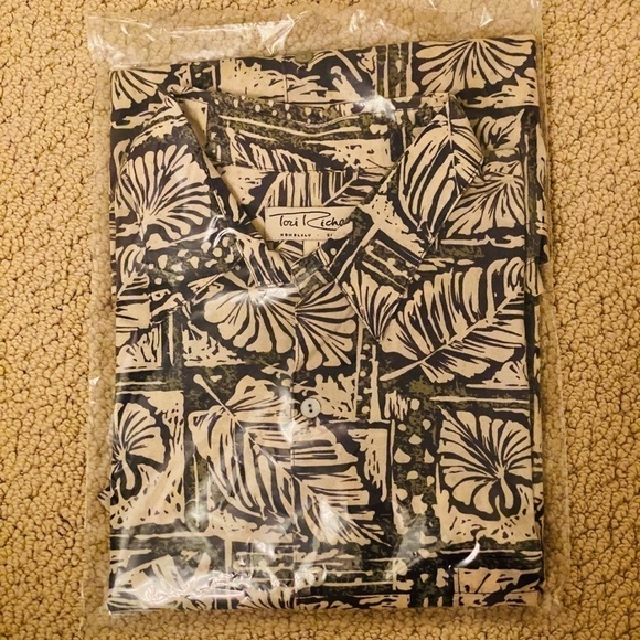 Tori RICHARD Aloha Hawaiian Shirt w/ Monsterra Leaves Men L Large - Picture 6 of 6